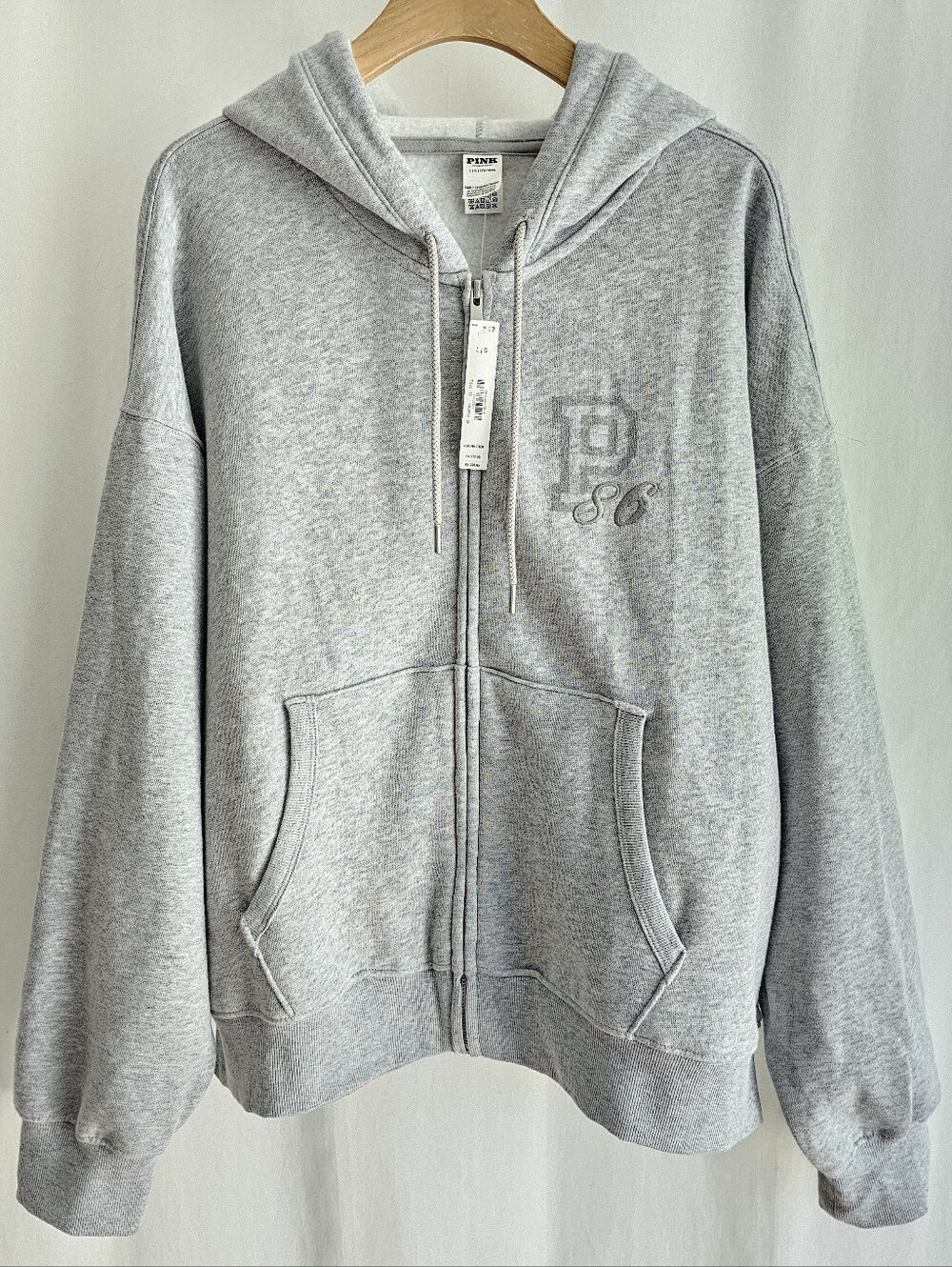 PINK by Victoria's Secret Campus Fleece Full-Zip Hoodie & Sweatpants Set - Grey